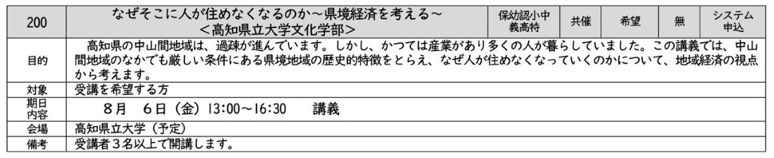 2019年度　 リカレント講座（教科等研修）の ご案内