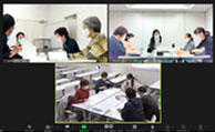 ３会場をオンラインで繋げた発表の様子