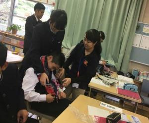 大豊町中学校での防災学習